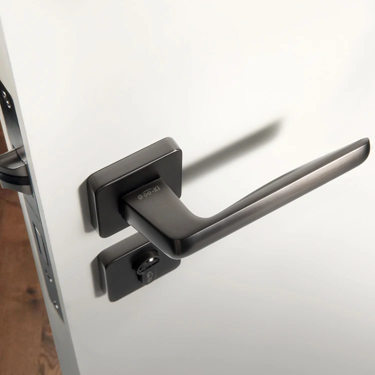  Gray /zinc alloy door handle Interior /Square Bedroom door lock Split Silent door lock Door hardwar - 33055248543