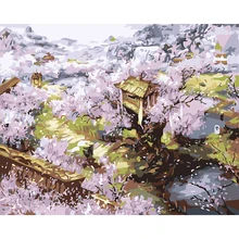 DIY Цифровая цветочная картина с изображением моря Акриловая картина домашний Декор стены Раскраска по номерам ручная роспись холст живопись