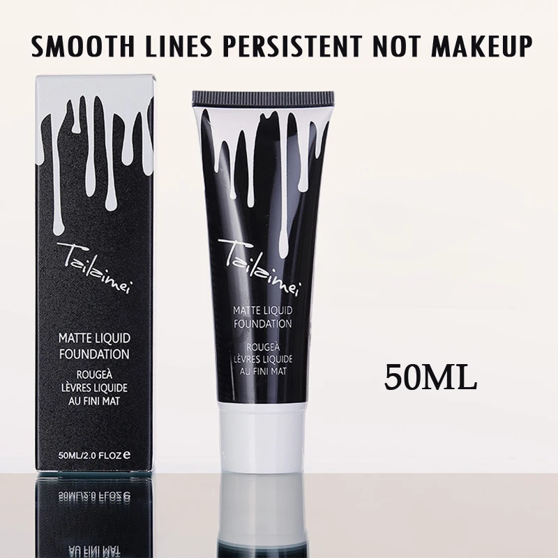 

50ml Brand Face Makeup Matte Base Foundation Liquid Cream Concealer Face Whitening Liquid Foundation Long Lasting Make Up