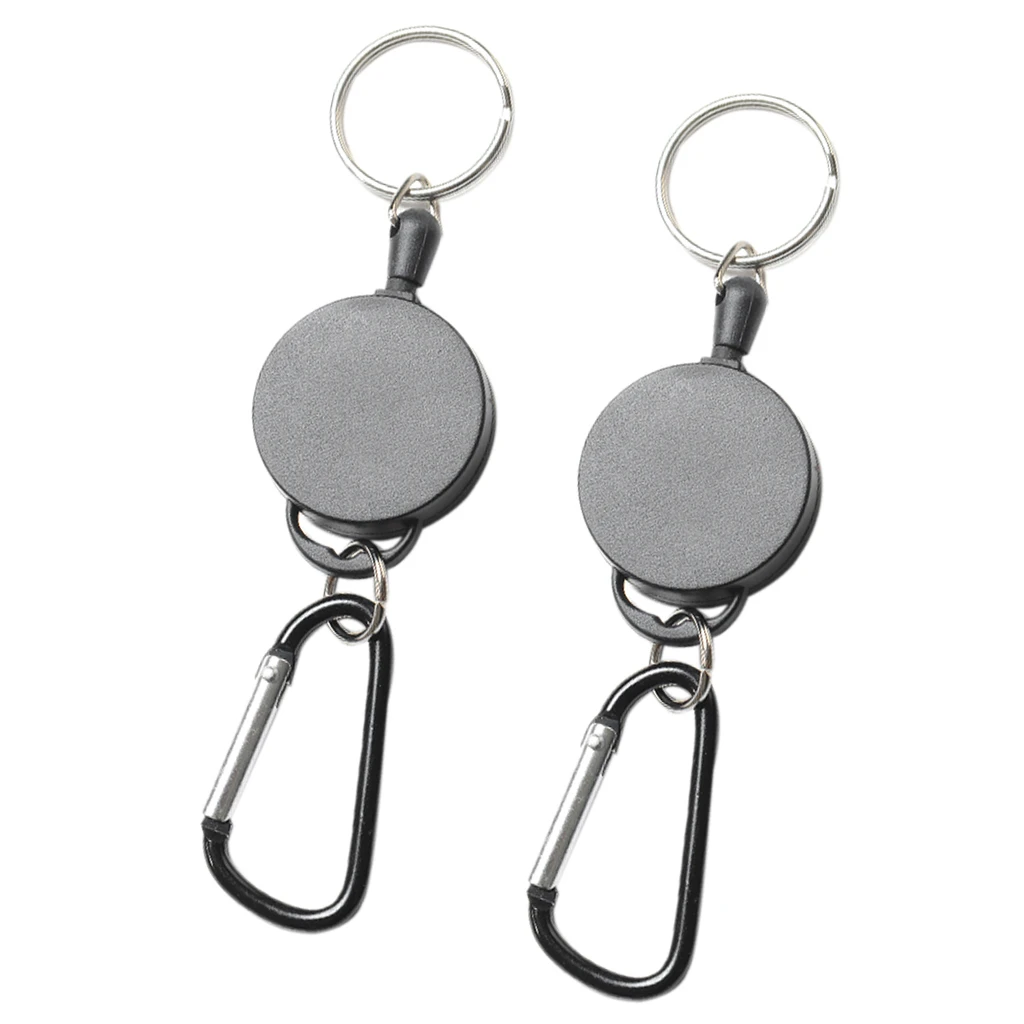 Retractable Key Chain Heavy Duty Steel Recoil Ring Belt Clips Pull Keychains New