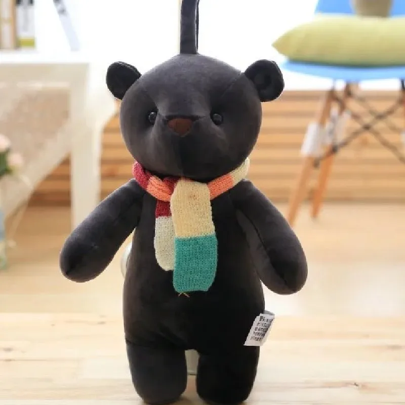 35 см/60 см Kawaii Teddy bear Мягкие плюшевые игрушки для детей для одежда для малышей девочек мягкие куклы Подарки - Цвет: Черный