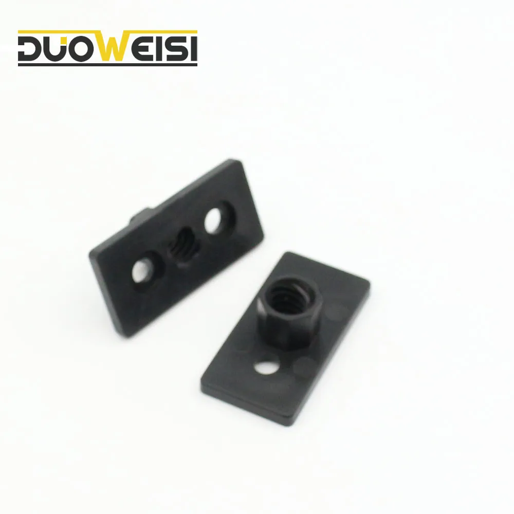 

DuoWeiSi 3D Printer T8 8mm Lead 2mm Pitch T Thread POM Black Plastic Nut Plate For 3D Printer lead : 2mm /4MM /8MM choice