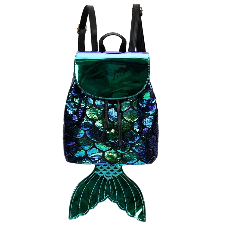Стильный рюкзак с лазерным градиентом и блестками в виде хвоста русалки, сумка на плечо, дорожная сумка, школьные сумки для девочек-подростков, сумки