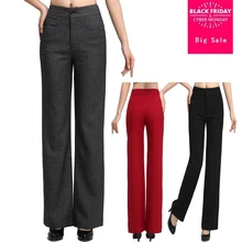 Качественные удобные прямые брюки с высокой талией размера плюс, облегающие повседневные брюки AW202