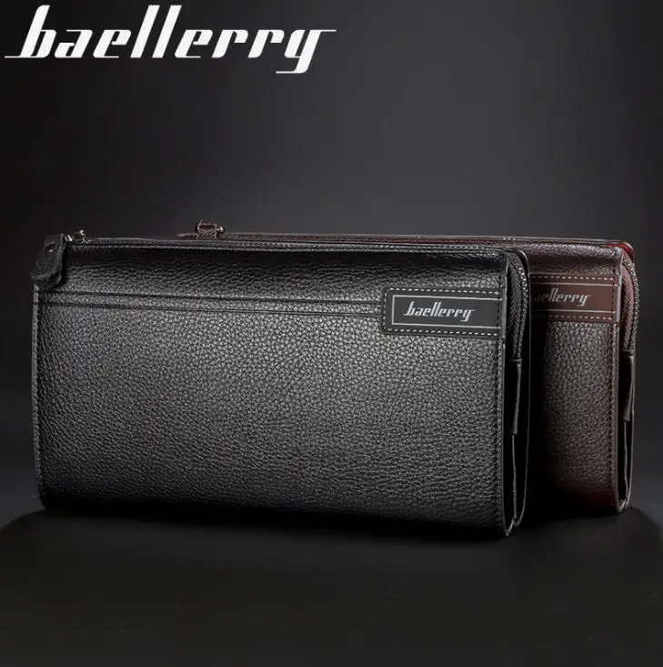 Baellerry Men Clutch Bag With Card Holder Fashion Long Zipper Men Wallets Coin Pocket Casual Business Male Clutch Phone Purse