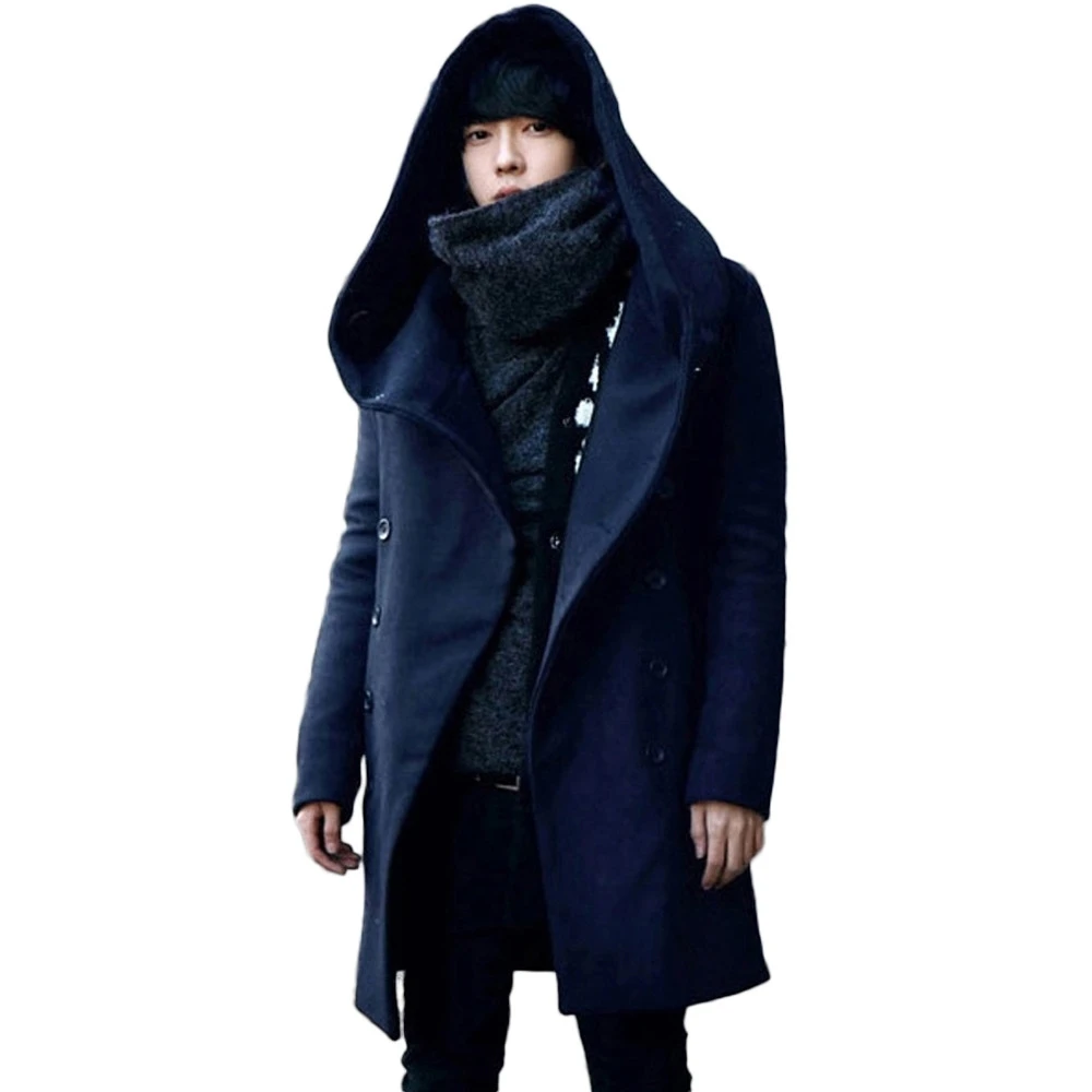 JAYCOSIN Новое модное мужское пальто, зимнее теплое приталенное пальто, куртка с капюшоном на пуговицах, верхняя одежда с длинным рукавом, Топ 18OCT25