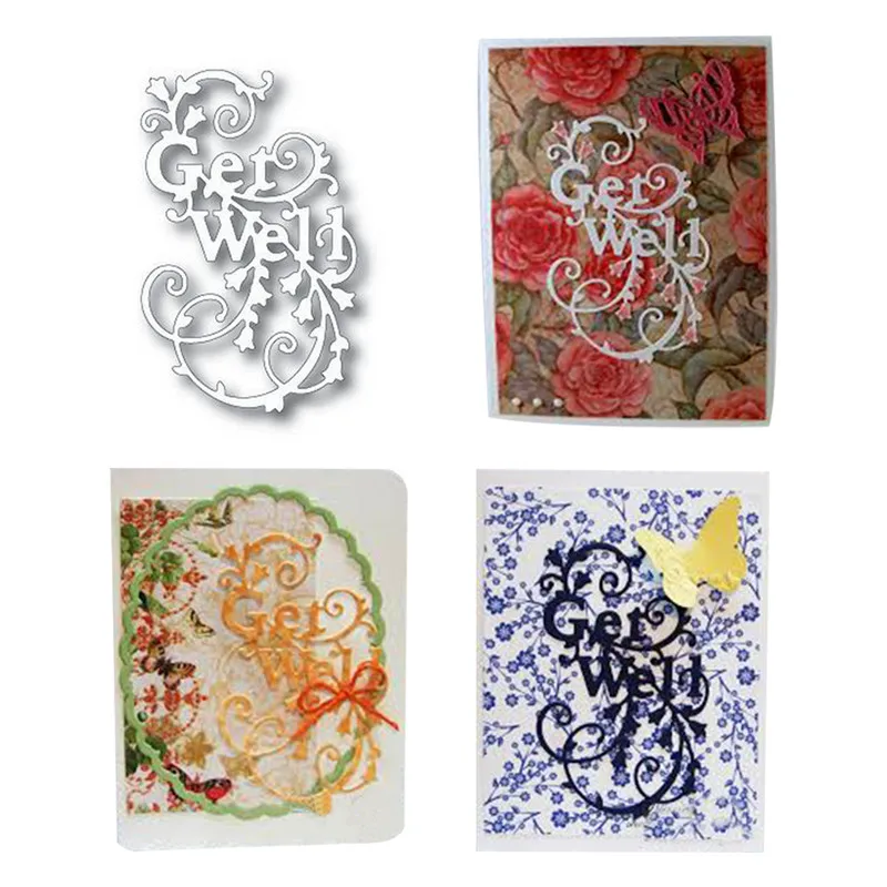 

DiyArts Swirly Get Well Metal Cutting Dies for Scrapbooking Card Making Album Embossing Crafts Diecut Mat Christmas New 2019