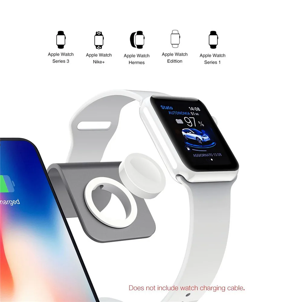 3 в 1 беспроводная зарядная подставка для Apple Watch для AirPods зарядная станция Qi Беспроводное быстрое зарядное устройство для iPhone X/8 8plus