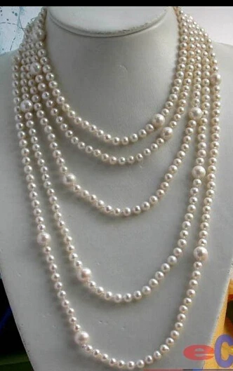

FREE SHIPPINGp869 100" 11MM WHITE ROUND FW CULTURED PEARL NECKLACE