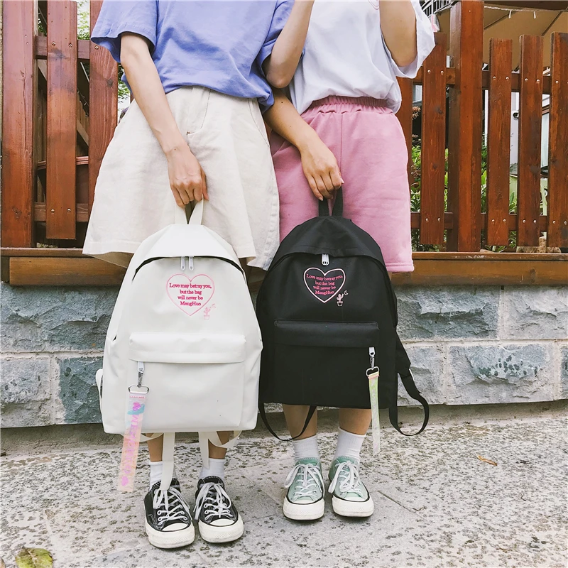 Menghuo Fashion Ribbon Backpack Women Nylon School Bags for Teenage Girls Embroidery Practical Functional Travel Female Backpack (19)