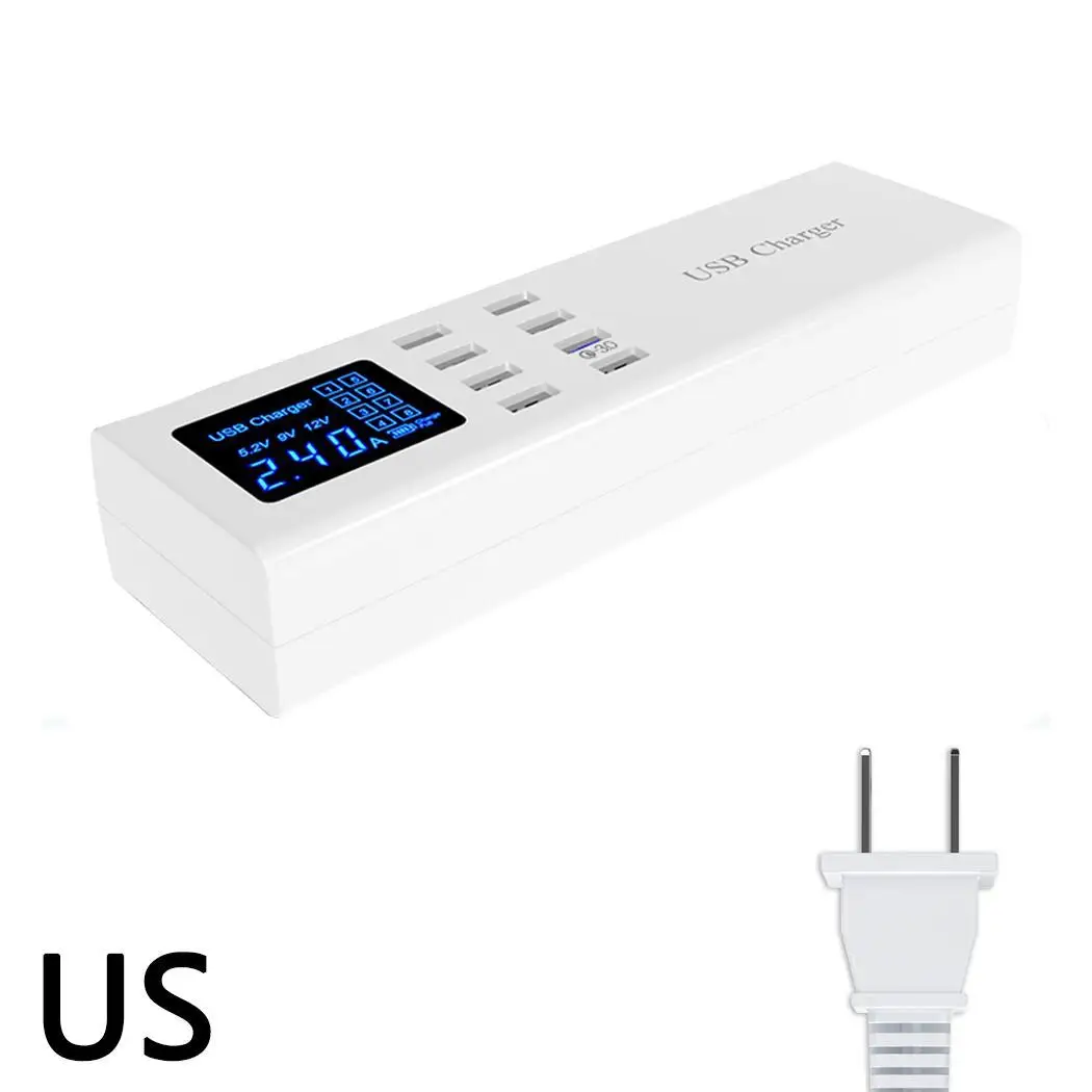 Быстрая зарядка нескольких USB QC3.0 быстрое зарядное устройство светодиодный индикатор питания дисплея адаптер