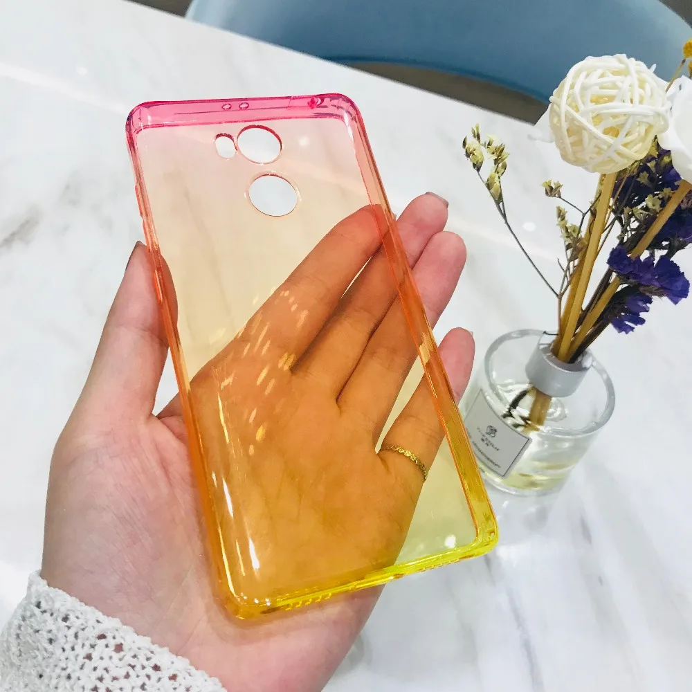 

Silicone Case For Xiaomi Redmi 4 Pro Note 4Pro 4X Global version Soft Gradient Color shockproof Phone Cover Shell 2018 NEW Cases