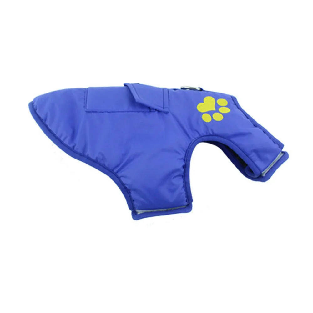 Двусторонняя водонепроницаемая одежда для собак, зимнее теплое Стеганое пальто, жилет для домашних животных, куртка для маленьких средних и больших собак E2S - Цвет: Blue