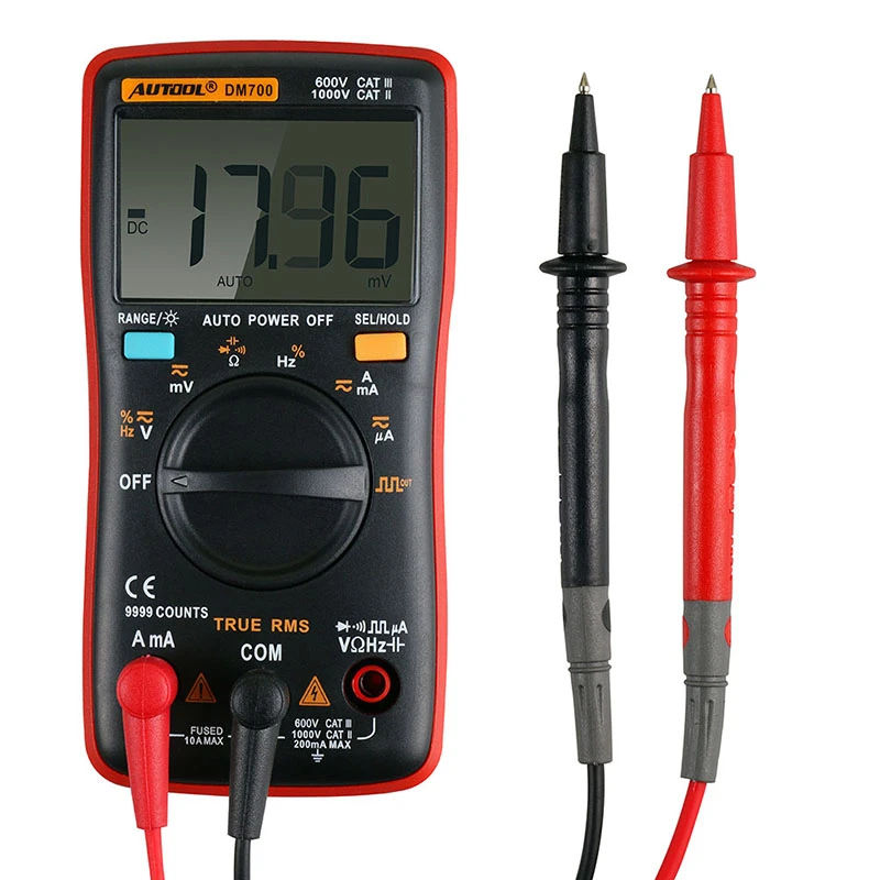 AUTOOL DM700 AC/DC Авто позвонил Цифровой мультиметр 9000 отсчетов ЖК дисплей ручной
