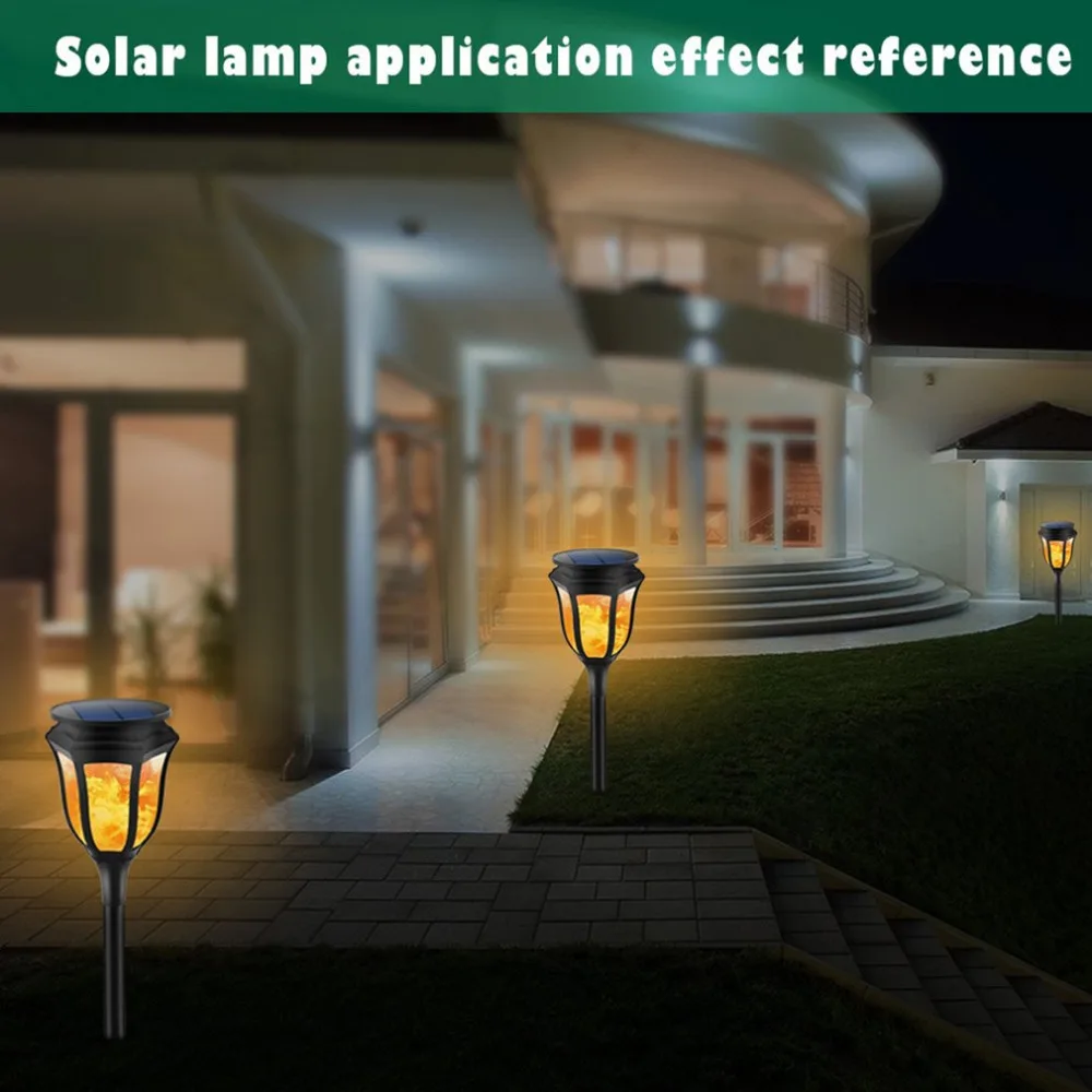 

ICOCO LED Solar Powered Flickering Flame Light Torch Waterproof Decorative Lamp For Outdoor Garden Path Lawn Lamp Energy Saving