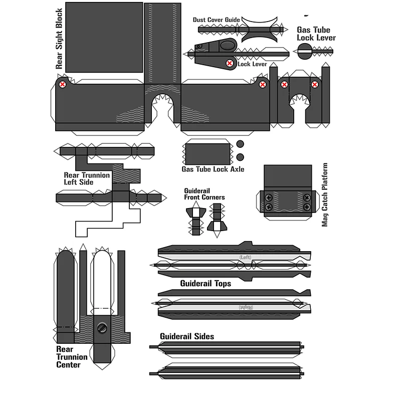 1:1 HK-G36 Игрушечная модель пистолета из бумаги, собранная развивающая игрушка, строительные игрушки, карточные модели, строительные наборы