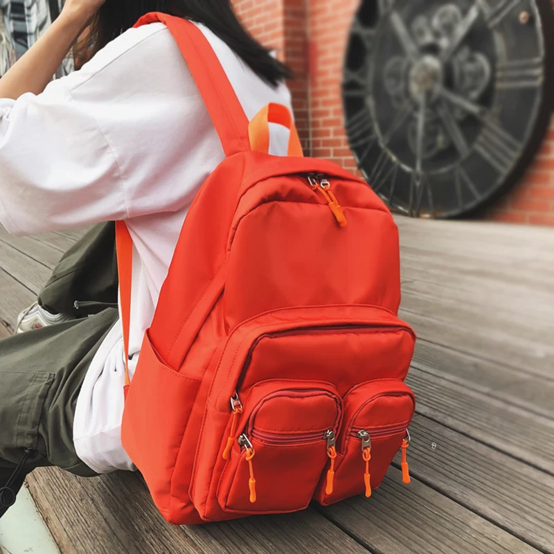 

New Women Backpack Fashion Waterproof Nylon Shoulder Bag Soft Multi-pocket Travel Bag Mochila Feminina School Bag