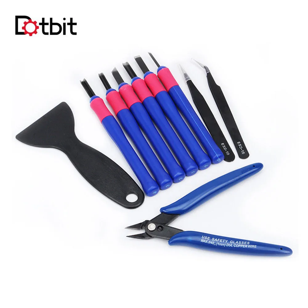 

10Pcs/set Clean-up Kit Collect File Chisel Tweezers Blade Pliers Alloy Set Moulding Tool for 3D Printer printout