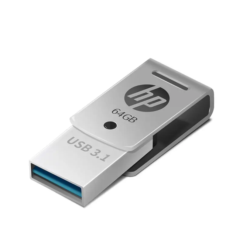 Дешево Hp OTG type C USB 3,1 Металлическая USB Flash 16 ГБ 32 ГБ 64 ГБ для смартфонов планшетов ПК DJ Pendrive USB 3,0 персональный логотип ручка драйвер