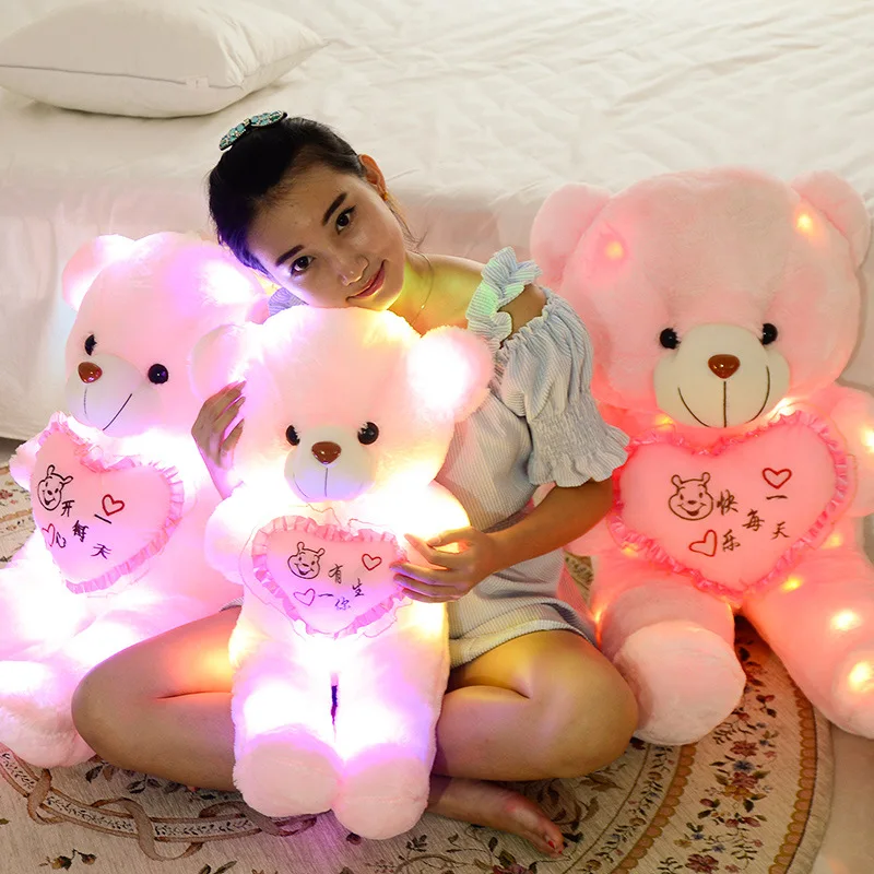 50 см kawaii светильник со светодиодной милый Мишка мягкая животные плюшевые игрушки