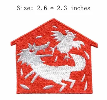

Red house embroidery patch 2.6"wide/ /joyous patch/paper-cut style/make in china