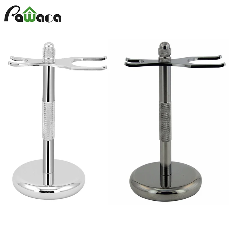 Deluxe Chrome Razor and Brush Stand Racks Safety Razor Stand Shaving
