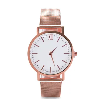 

2018 Men Women Fashion Stainless Steel Strap Analog Quartz Wrist Watch Luxury Simple Style Designed Bracelet Watches Women Clock