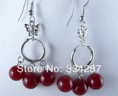 

Pretty!Red Jade Dangle Earring