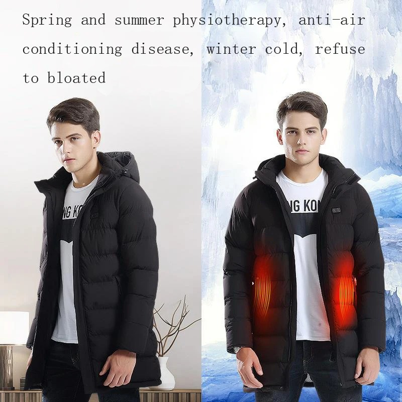 Мужская зимняя уличная теплая интеллектуальная USB Рабочая куртка с подогревом, пальто, регулируемая температура, контроль безопасности, одежда DSY0014