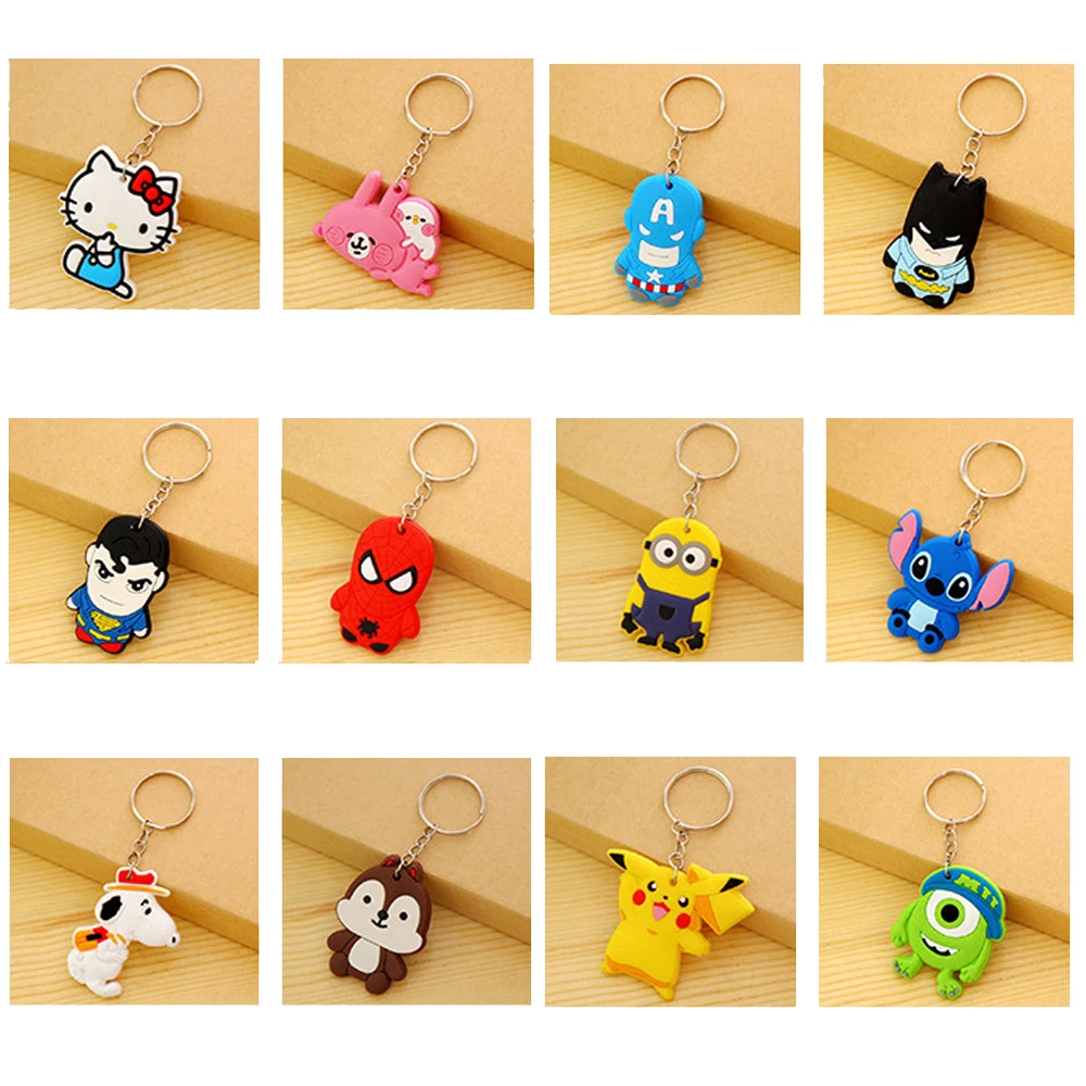 

suti Cute Cartoon Anime Silicone Keyring Stitch Keychain Women Key Chain Key Ring Key Holder good gift