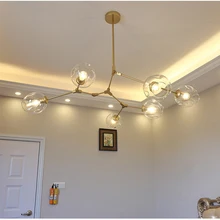 Norbic Creavtive Ресторан железные ветви E27 Светодиодный светильник люстры пост Современный арт домашний деко стеклянный шар рукоделие люстры