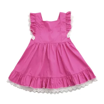 

2019 Summer Girls Dress Baby Girls Infant Kids Lace Sundress Solid Clothes Princess Casual Dress Wedding kids dresses for girls