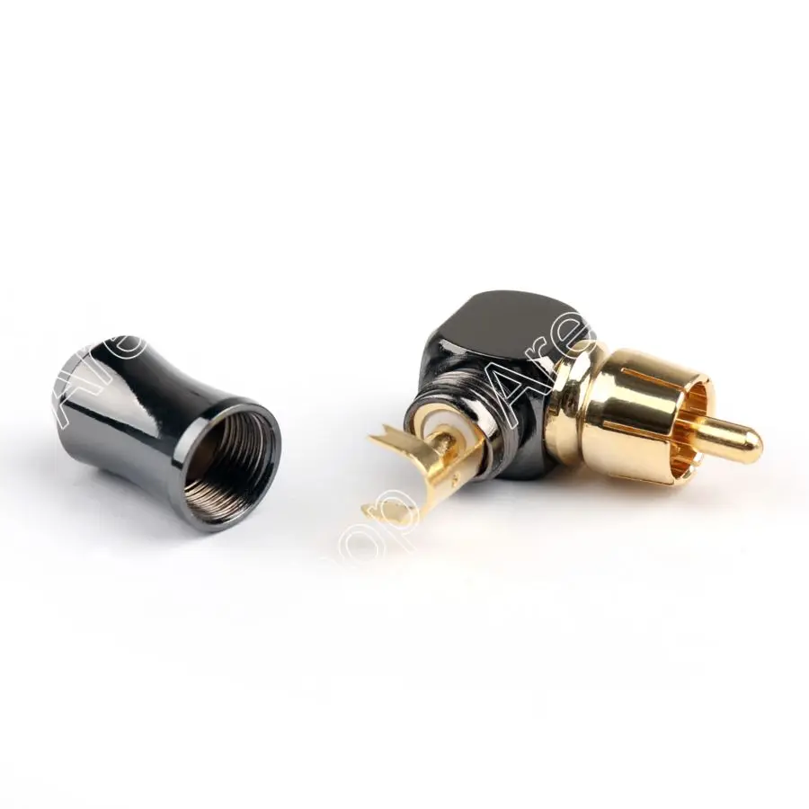 Areyourstore 1 шт. латунные RCA с прямым углом 6 35 мм штекер аудио видео разъем адаптер для