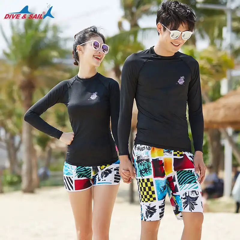 mens swim trunks and matching shirt