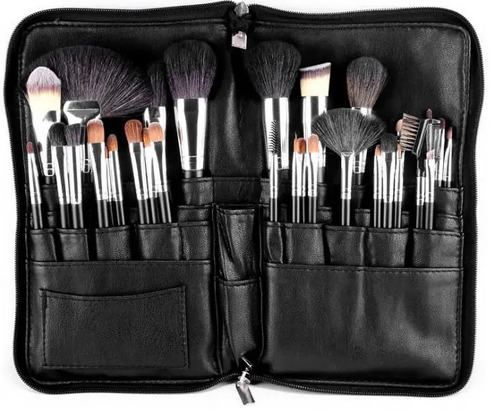 2017 New Cosmetic Brush With PU Makeup Pockets Professional Make up