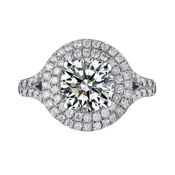 

1CT Excellent Custom Ring for Women Solid 14K Genuine Brand Fine Diamond Round Moissanite Tested Real Engagement White Gold