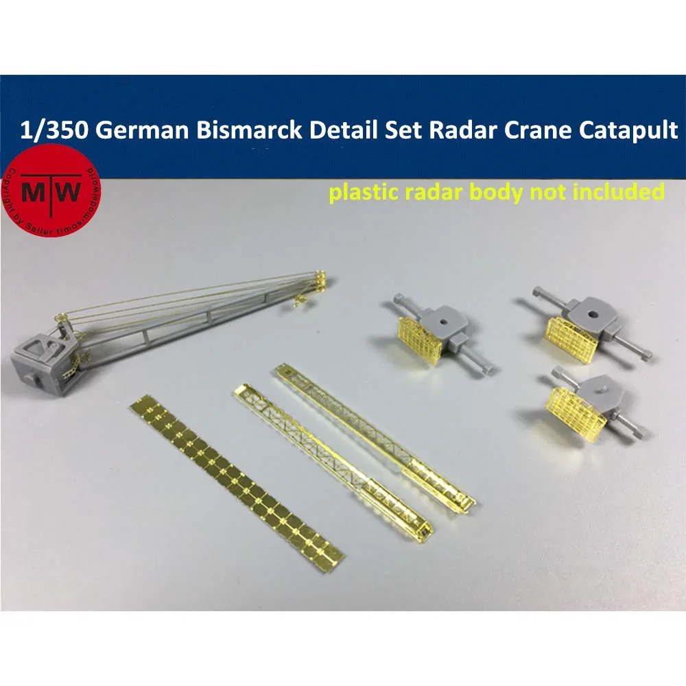 

1/350 Scale Bismarck Tirpitz Detail Set Radar Crane Catapult for Tamiya 78013/78015 MiniHobby 80601/80602 Battleship Model Kit