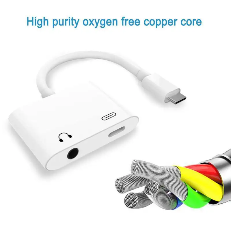 

2-in-1 USB Type-C to 3.5mm Earphone Digital Audio Adapter Converter PD Fast Charging For iPad Pro Huawei Samsung Xiaomi