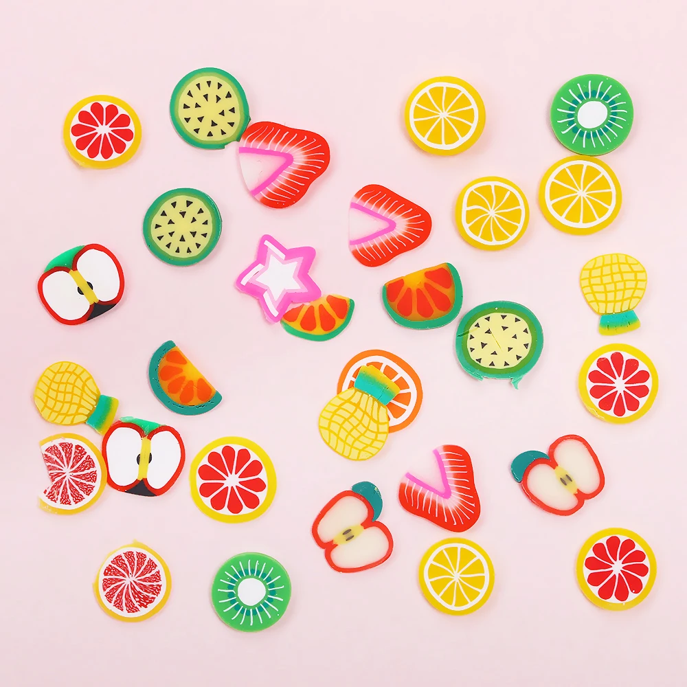 

Hot Sale Colorful Simulation Fimo Clay Nail Tips Art Slice Craft Mixture Handmade DIY Crystal Clay Party Favors