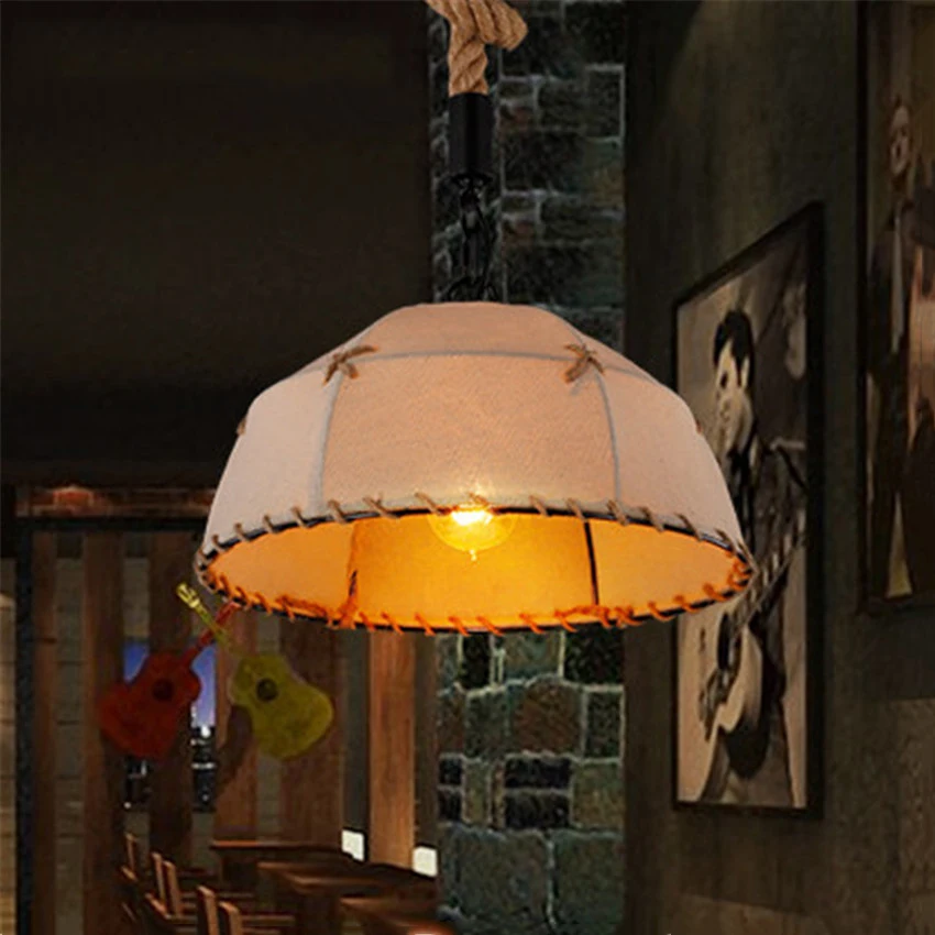 

Nordic Lamparas Rope Pendant Lights Retro Loft Edison Lamp Hanging Light Antique Adjustable Vintage Industria Light Fixtures
