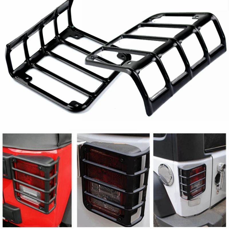 2X LED Tail Light Guard Mounting Bracket Cover for Jeep Wrangler Rear Lamp Coverin Car Light