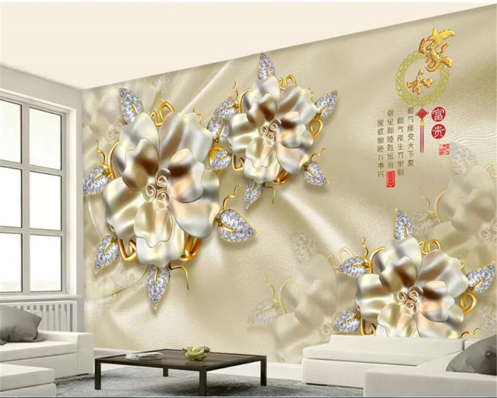 Beibehang 3d Wallpaper Home Decor Family And European Style Golden