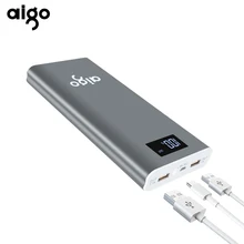 

Aigo Power Bank 20000 mAh For Xiaomi Mi 2 USB Fast Charge Portable Poverbank For iPhone X 8 7 6 5 Plus 20000mAh Phone Powerbank