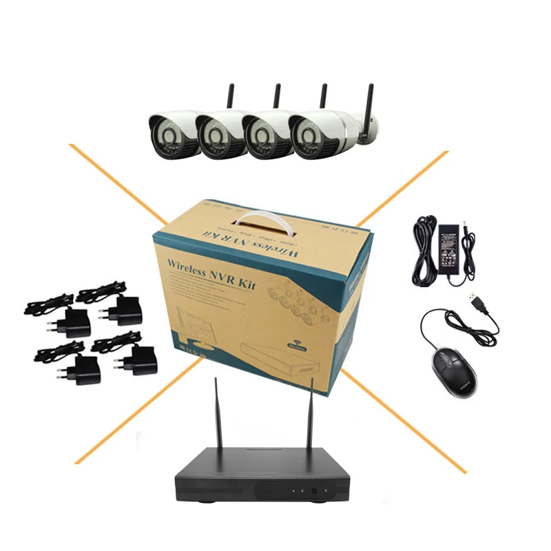 720P wifi wireless sets and Play Waterproof NVR power Onvif P2P H.264 IP Security Camera