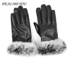 1 пара, модные женские ботильоны черного цвета из искусственной кожи Перчатки осень-зима из кроличьего меха женские зимние ботинки на меху Перчатки guanti invernali donna; кожаные туфли-лодочки