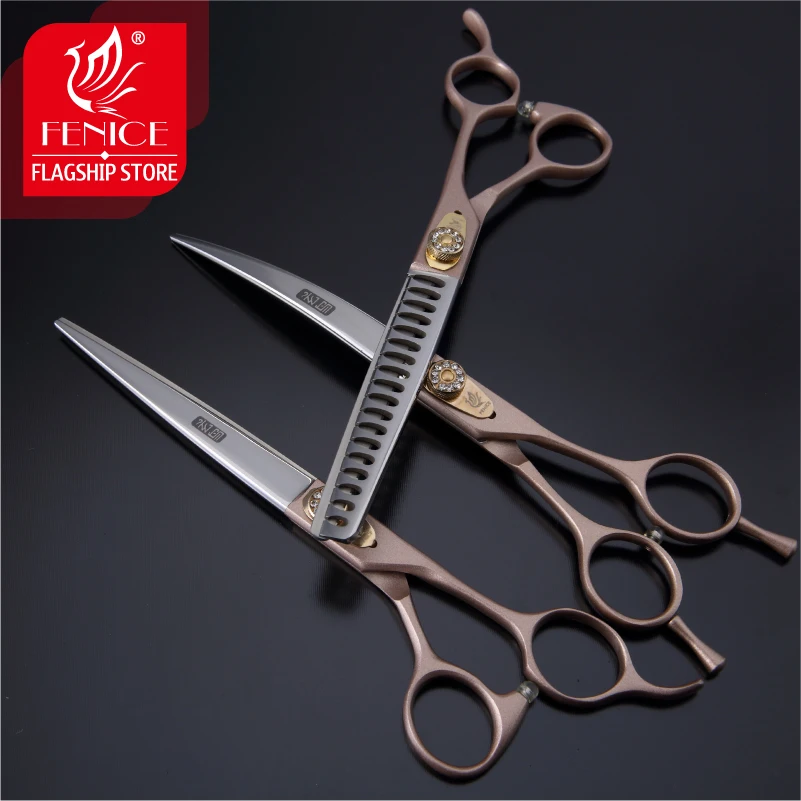 7.0/7.5/8.0 Professional Dog Grooming Scissors Cutting Straight Curved Thinning Shears Set Kit For Pomeranian dog grooming scissors dog grooming scissors kit
