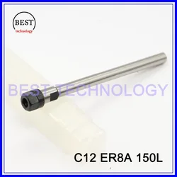 

C12 ER8A 150L Collet Chuck Hoder Straight  Shank Chuck Collect Extension Rod  ER8 Collet ER8A Nut  for CNC Milling