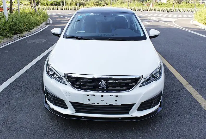 Для peugeot 308 защита выхлопного отверстия переднего бампера спортивный пластиковый материал автомобиля Краш Лопата Черный Fit- peugeot 308