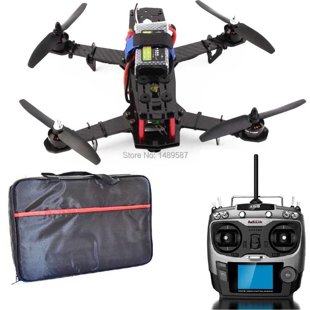 

QAV 250 Quadcopter Frame Racing+ CC3D Flight Controller + MT2204 2300KV Motor + Simonk 12A ESC + 5030 propeller+AT9 for FPV