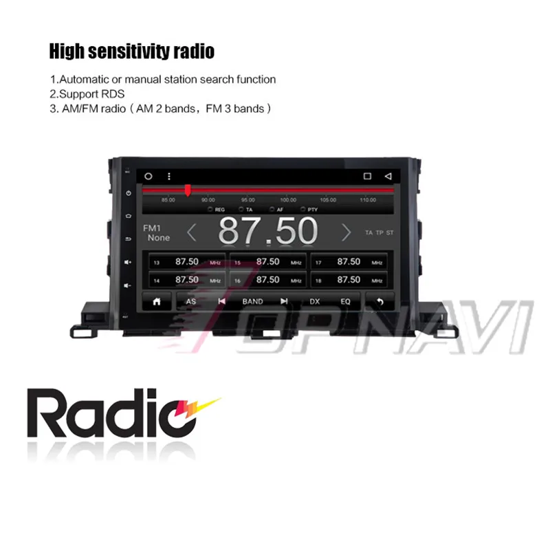 2 din car radio android For Toyota Highlander 2015